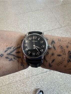 Montblanc Black Dial Men's Watch with Black Leather Strap